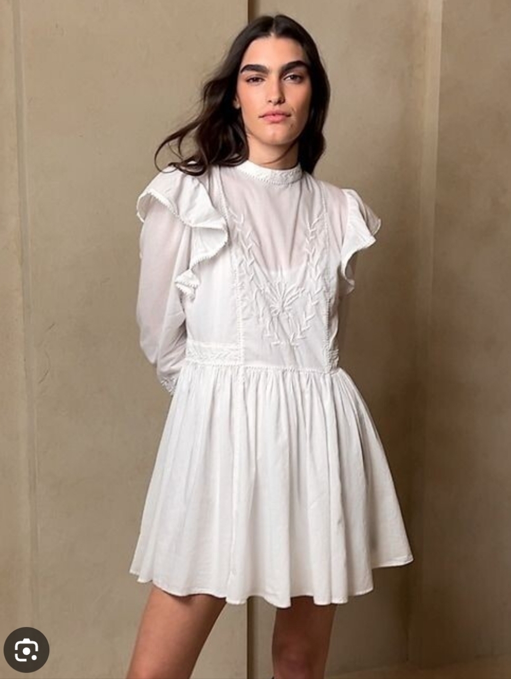 Banana Republic Esme Embroidered Mini Dress XL White Boho Peasant Cotton